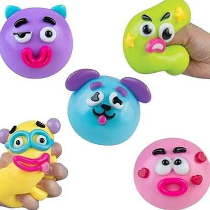 Smushers Squishy Cutie Toy - Multisensory Stress Relief Dog Face Swap Toy Made from Safe Maltose Material, Portable and Ideal for Anxiety Relief and Party Favors