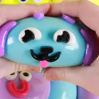 Smushers Squishy Cutie Toy - Multisensory Stress Relief Dog Face Swap Toy Made from Safe Maltose Material, Portable and Ideal for Anxiety Relief and Party Favors