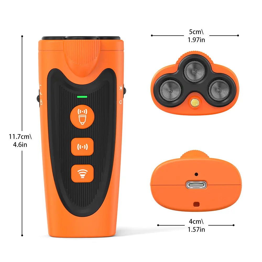 Dog Bark Deterrent Device, 3X Ultrasonic anti Barking, 4 Training Modes 23 FT Range Barks No More Indoors Outdoors Behavior Correct Safe & Humane Rechargeable Compact Bark Control for Dogs