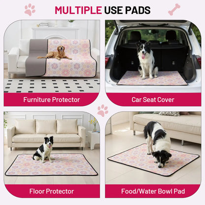 Reusable Dog Pee Pads - 2-Pack: Highly Absorbent, Waterproof, Leak-Proof, Non-Slip Design for Training, Playpens, Crates, Sofas, Cars, Beds, and More (Machine Washable)