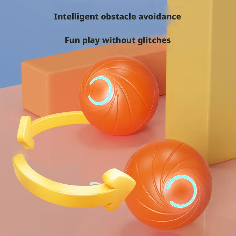 Rechargeable Interactive Dog Toy Ball - Durable Bouncing and Chew-Resistant Plush Ball with LED Light, Inflatable Water Bowl, and Self-Play Features for Small to Medium Dogs