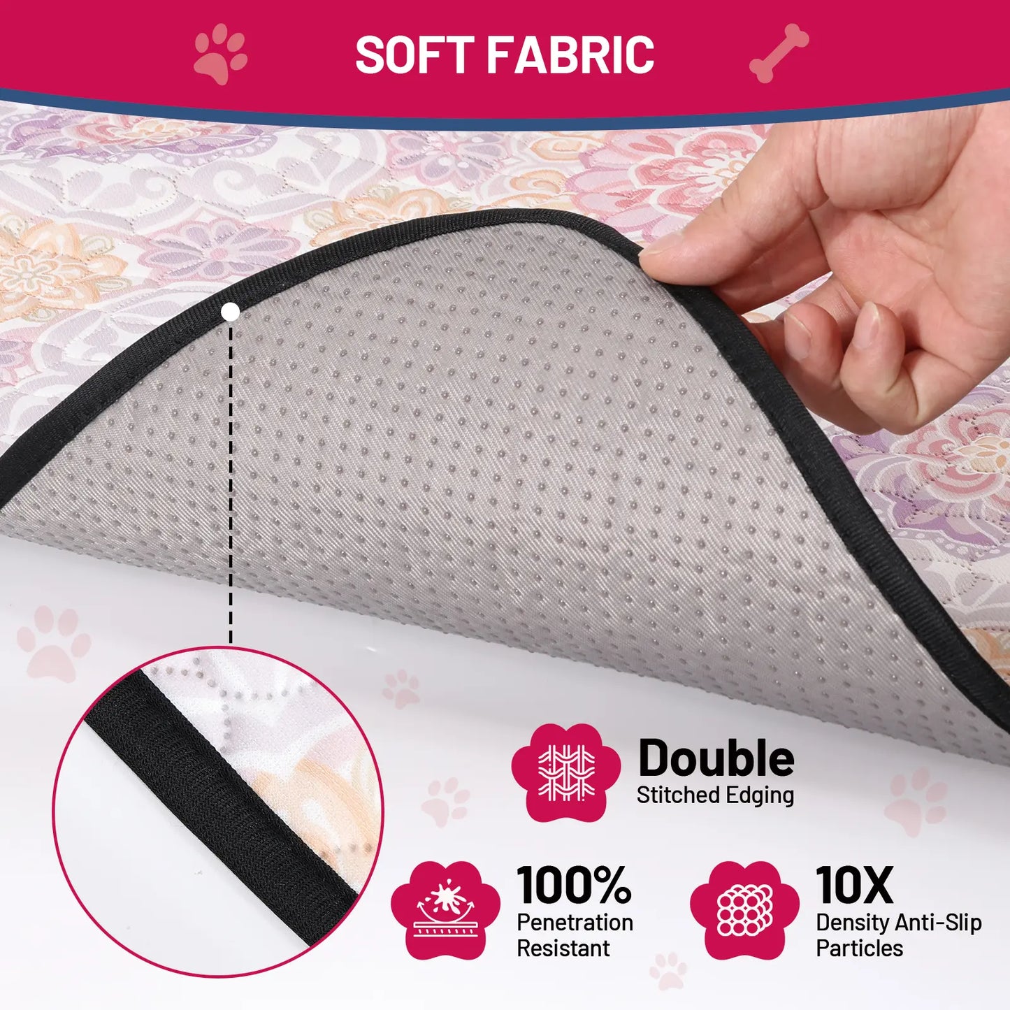 Reusable Dog Pee Pads - 2-Pack: Highly Absorbent, Waterproof, Leak-Proof, Non-Slip Design for Training, Playpens, Crates, Sofas, Cars, Beds, and More (Machine Washable)