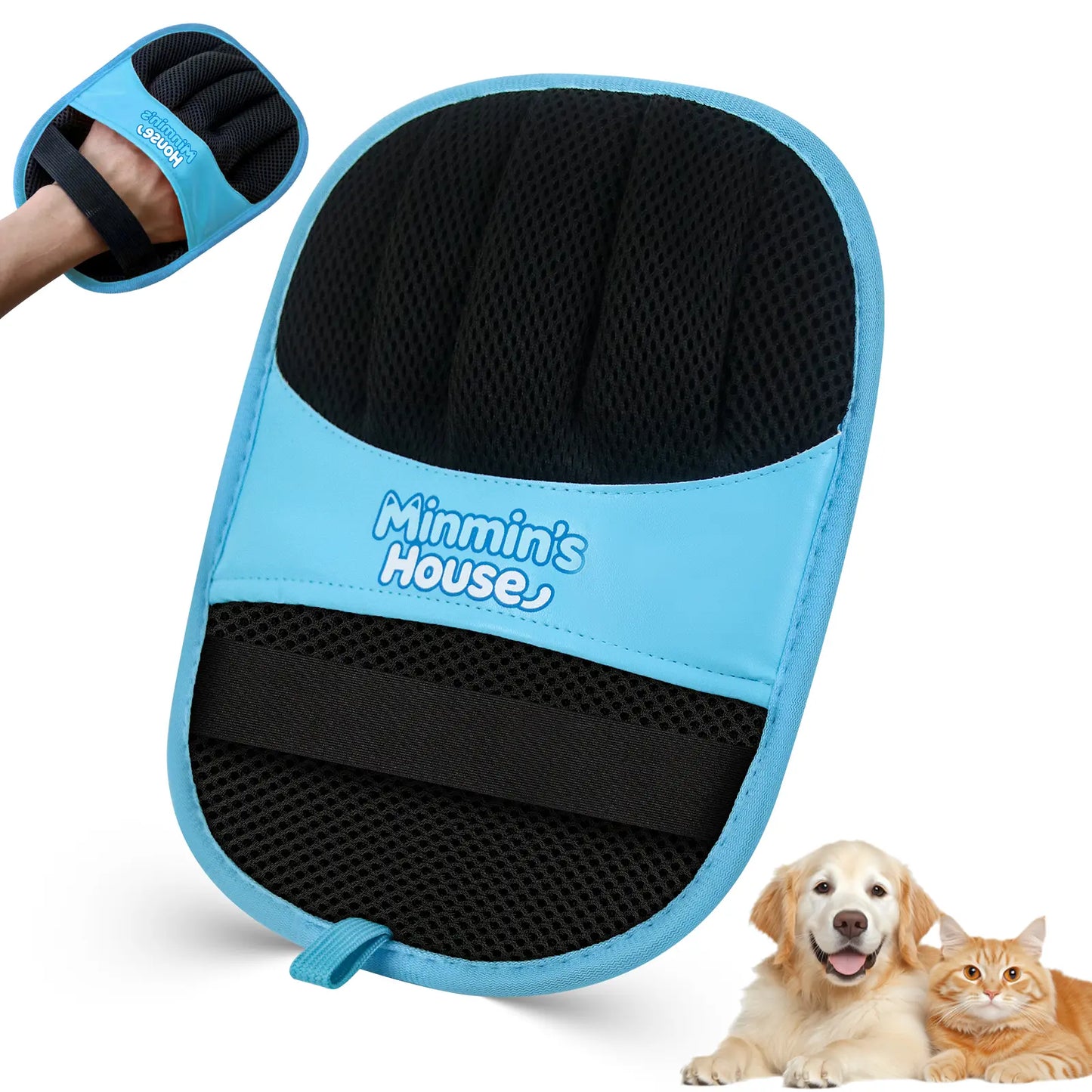 Minmin's House Advanced Pet Hair Removal Glove for Cats and Dogs - Upgraded Five-Finger Electrostatic Design, Reusable Magic Brush Tool for Effective Hair Removal on Laundry, Couches, Carpets, and Car Seats