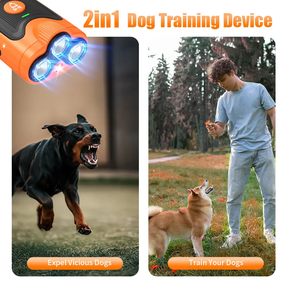 Dog Bark Deterrent Device, 3X Ultrasonic anti Barking, 4 Training Modes 23 FT Range Barks No More Indoors Outdoors Behavior Correct Safe & Humane Rechargeable Compact Bark Control for Dogs