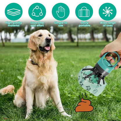 UFORU Portable Pet Poop Scooper with 6 Count Dog Waste Bag Holder & Dispenser for Outdoor Use Compact Design Essential Pet Supplies#Summervibes