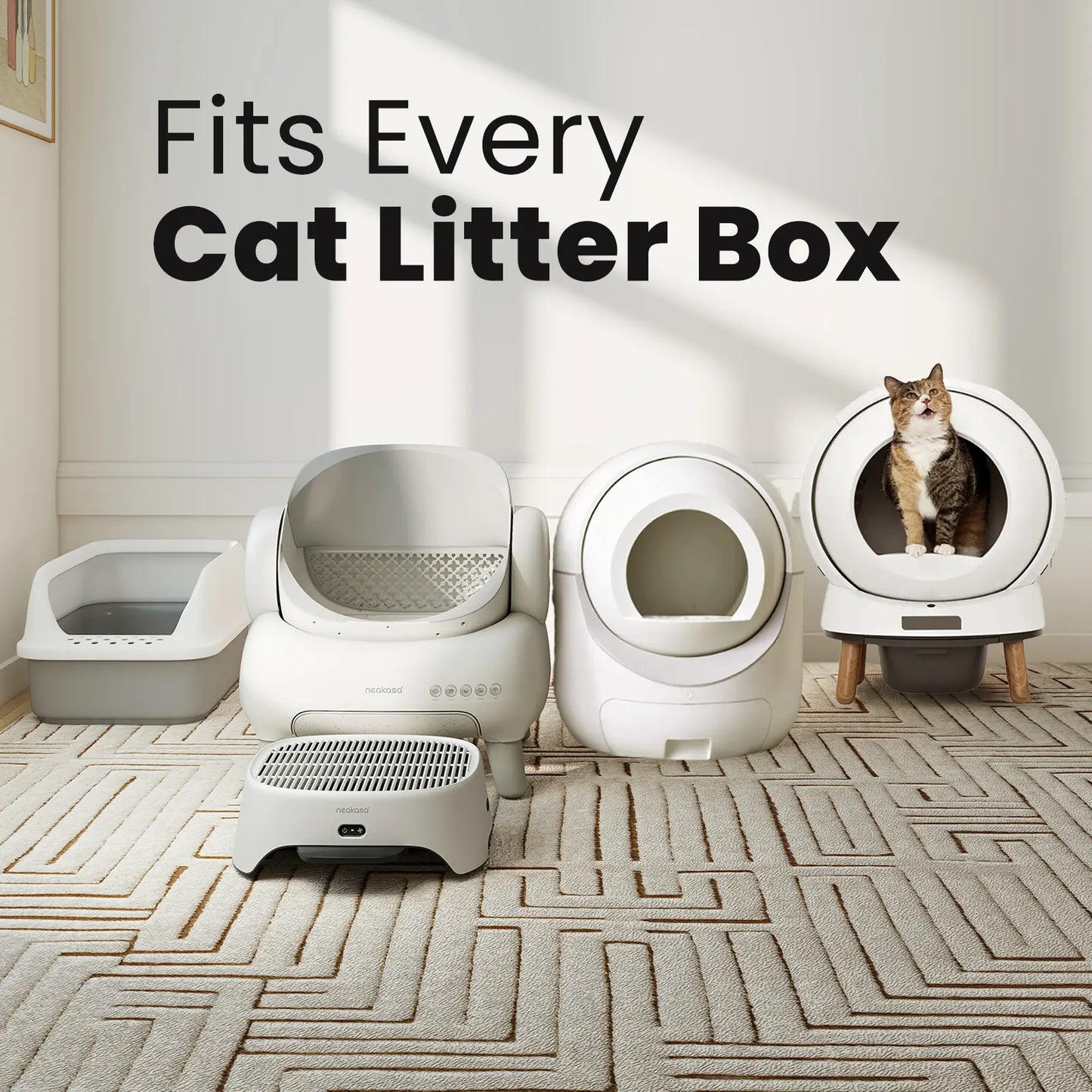 Neakasa Airstep Pet Air Purifier with Three Modes for Odor, Dust, and Pet Hair Control, Compatible with M1 Plus / M1 Lite and Most Automatic and Traditional Litter Boxes