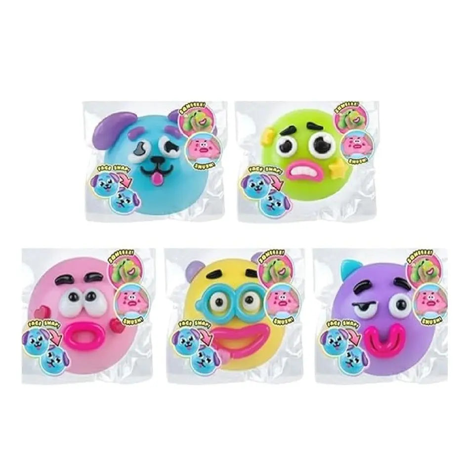 Smushers Squishy Cutie Toy - Multisensory Stress Relief Dog Face Swap Toy Made from Safe Maltose Material, Portable and Ideal for Anxiety Relief and Party Favors