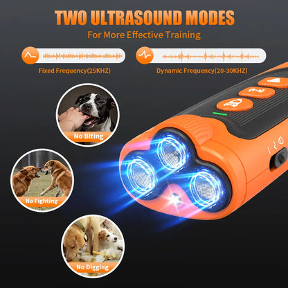 Dog Bark Deterrent Device, 3X Ultrasonic anti Barking, 4 Training Modes 23 FT Range Barks No More Indoors Outdoors Behavior Correct Safe & Humane Rechargeable Compact Bark Control for Dogs