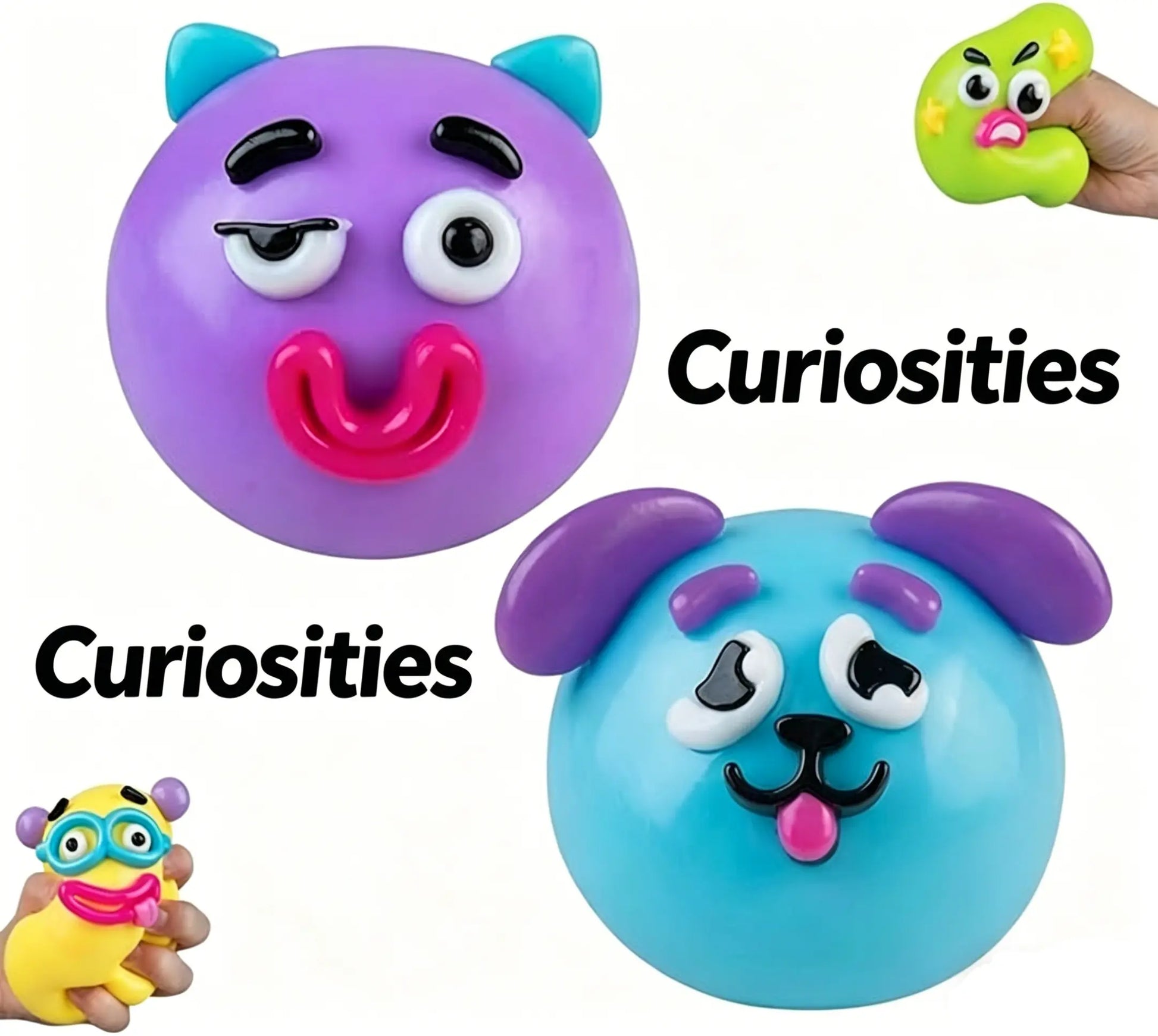 Smushers Squishy Cutie Toy - Multisensory Stress Relief Dog Face Swap Toy Made from Safe Maltose Material, Portable and Ideal for Anxiety Relief and Party Favors