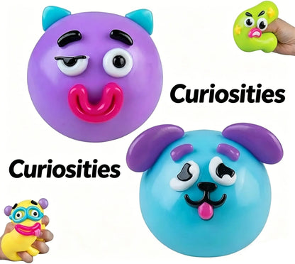 Smushers Squishy Cutie Toy - Multisensory Stress Relief Dog Face Swap Toy Made from Safe Maltose Material, Portable and Ideal for Anxiety Relief and Party Favors