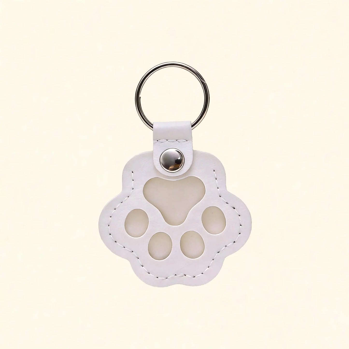 Pet Fur Keepsake Leather Keychain – Paw Memorial Charm for Dog & Cat Hair, Sympathy Gift for Pet Loss