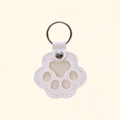 Pet Fur Keepsake Leather Keychain – Paw Memorial Charm for Dog & Cat Hair, Sympathy Gift for Pet Loss