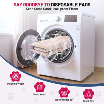 Reusable Dog Pee Pads - 2-Pack: Highly Absorbent, Waterproof, Leak-Proof, Non-Slip Design for Training, Playpens, Crates, Sofas, Cars, Beds, and More (Machine Washable)