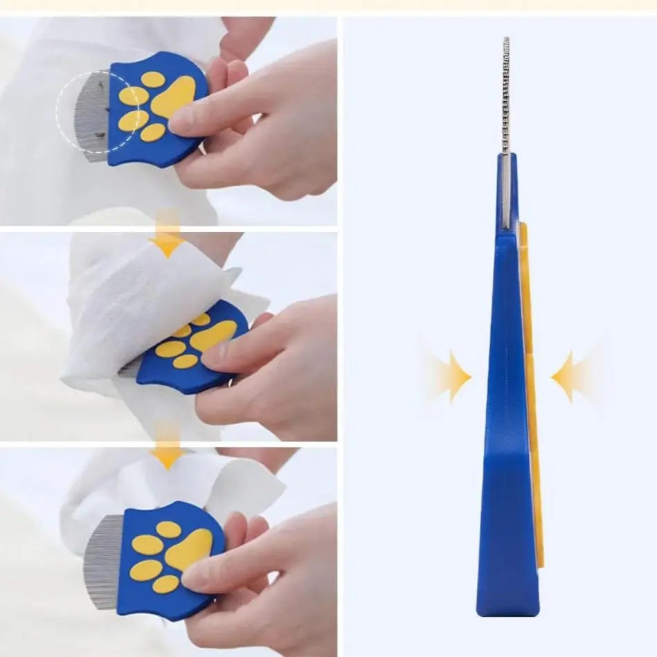 Pet Grooming Comb for Dogs and Cats - Mini Face Brush for Shedding Control and Flea Removal, Essential Pet Care Tool