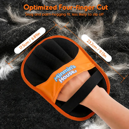 Minmin's House Advanced Pet Hair Removal Glove for Cats and Dogs - Upgraded Five-Finger Electrostatic Design, Reusable Magic Brush Tool for Effective Hair Removal on Laundry, Couches, Carpets, and Car Seats