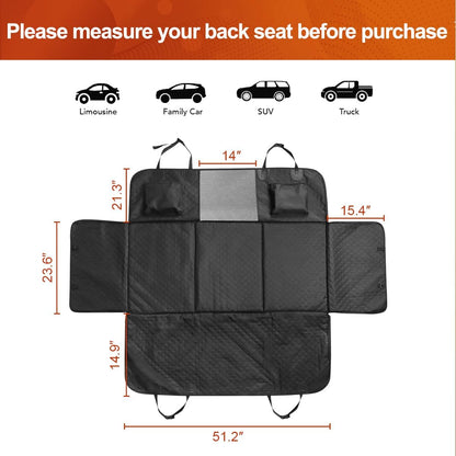 Premium Dog Car Seat Cover and Hammock for Backseat Protection in Cars, Trucks, and SUVs - Non-Inflatable with Hard Bottom Design
