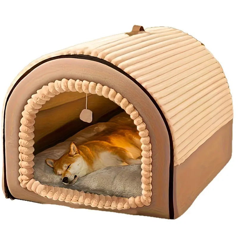 Super Large Pet House, Soft and Comfortable, Multi-Functional, Suitable for All Seasons, Integrated Design of Dog Bed and Cat Hole, Warm and Removable, Shaped Beds