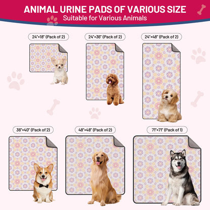 Reusable Dog Pee Pads - 2-Pack: Highly Absorbent, Waterproof, Leak-Proof, Non-Slip Design for Training, Playpens, Crates, Sofas, Cars, Beds, and More (Machine Washable)