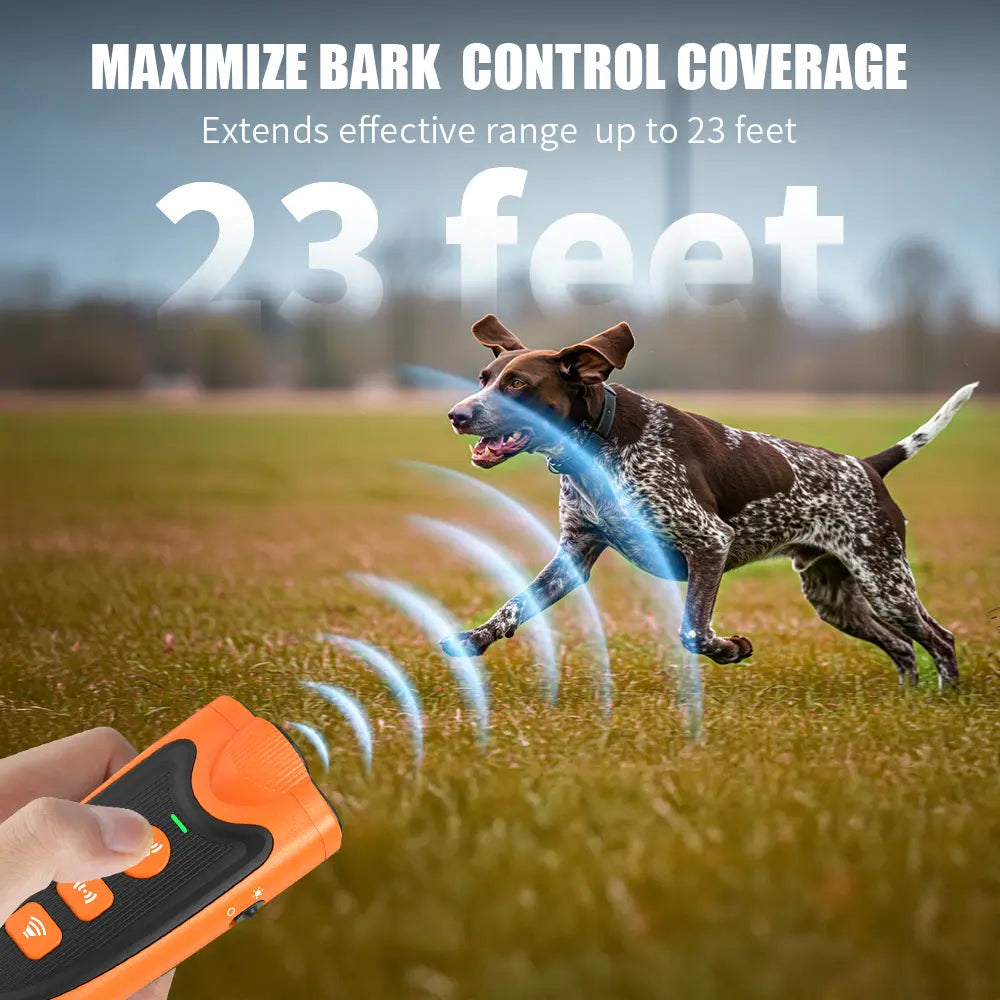 Dog Bark Deterrent Device, 3X Ultrasonic anti Barking, 4 Training Modes 23 FT Range Barks No More Indoors Outdoors Behavior Correct Safe & Humane Rechargeable Compact Bark Control for Dogs