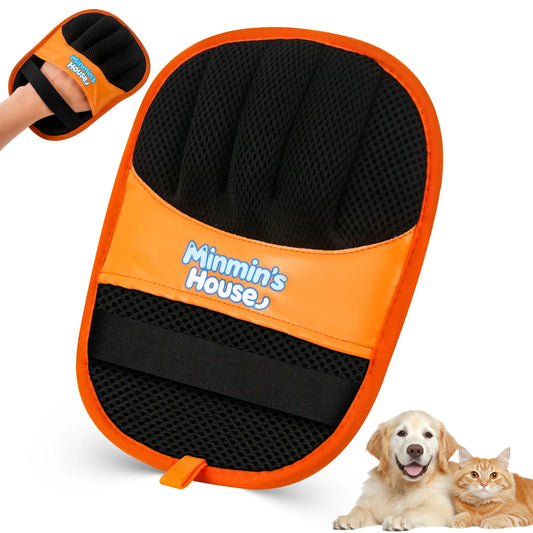 Minmin's House Advanced Pet Hair Removal Glove for Cats and Dogs - Upgraded Five-Finger Electrostatic Design, Reusable Magic Brush Tool for Effective Hair Removal on Laundry, Couches, Carpets, and Car Seats