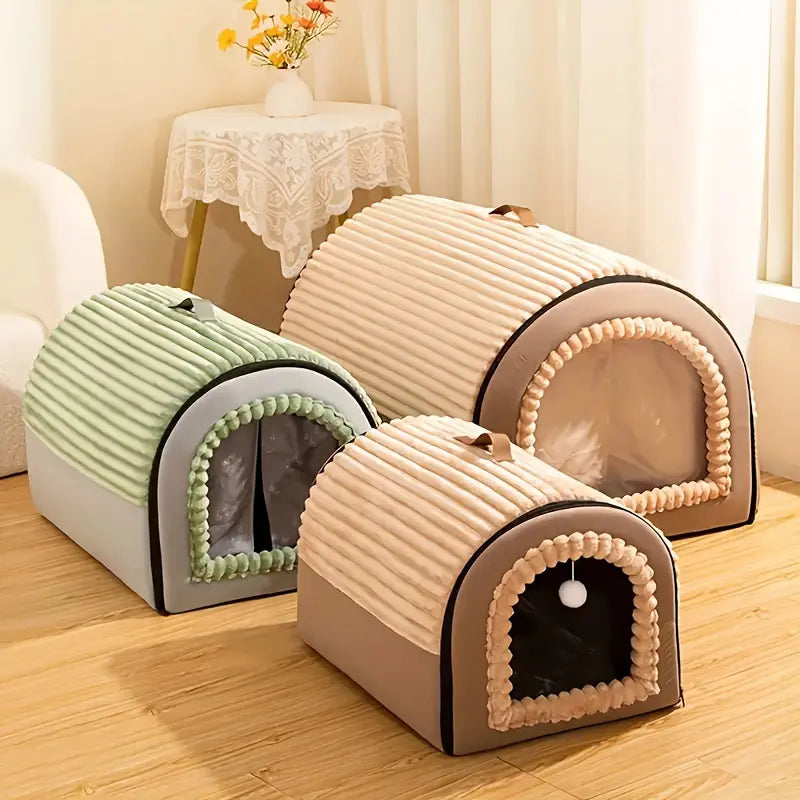 Super Large Pet House, Soft and Comfortable, Multi-Functional, Suitable for All Seasons, Integrated Design of Dog Bed and Cat Hole, Warm and Removable, Shaped Beds