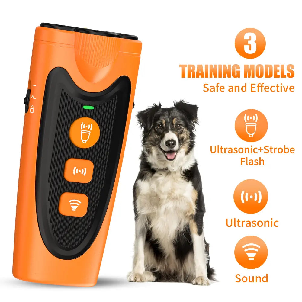 Dog Bark Deterrent Device, 3X Ultrasonic anti Barking, 4 Training Modes 23 FT Range Barks No More Indoors Outdoors Behavior Correct Safe & Humane Rechargeable Compact Bark Control for Dogs