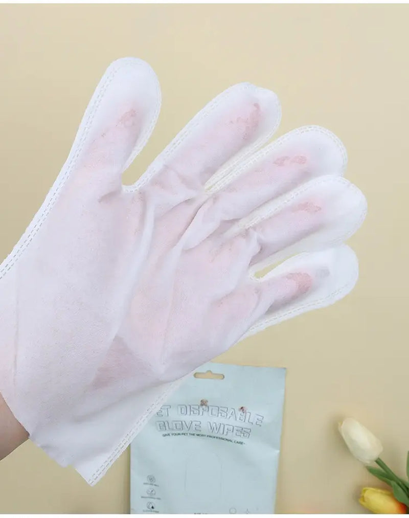 Kigifuture Hypoallergenic Disposable Pet Glove Wipes for Dogs and Cats - 6 Pack Freshening Grooming and Hair Removal Tool