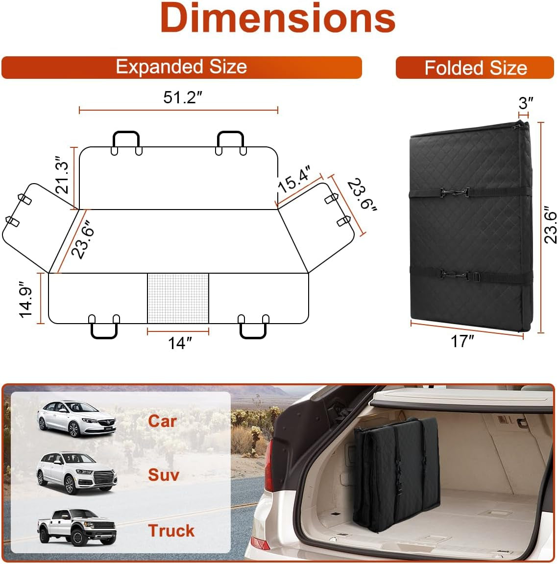 Premium Dog Car Seat Cover and Hammock for Backseat Protection in Cars, Trucks, and SUVs - Non-Inflatable with Hard Bottom Design