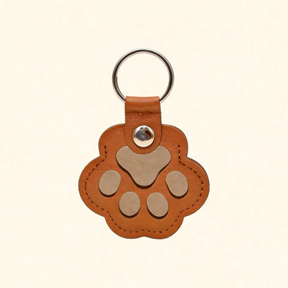 Pet Fur Keepsake Leather Keychain – Paw Memorial Charm for Dog & Cat Hair, Sympathy Gift for Pet Loss