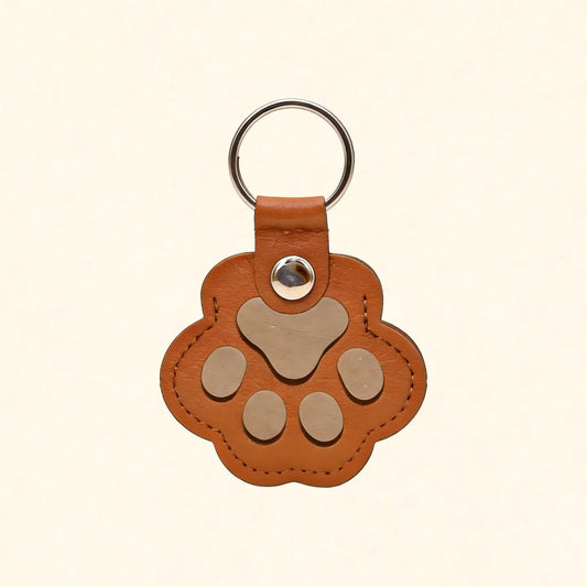 Pet Fur Keepsake Leather Keychain – Paw Memorial Charm for Dog & Cat Hair, Sympathy Gift for Pet Loss