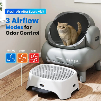 Neakasa Airstep Pet Air Purifier with Three Modes for Odor, Dust, and Pet Hair Control, Compatible with M1 Plus / M1 Lite and Most Automatic and Traditional Litter Boxes