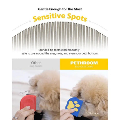 Pet Grooming Comb for Dogs and Cats - Mini Face Brush for Shedding Control and Flea Removal, Essential Pet Care Tool