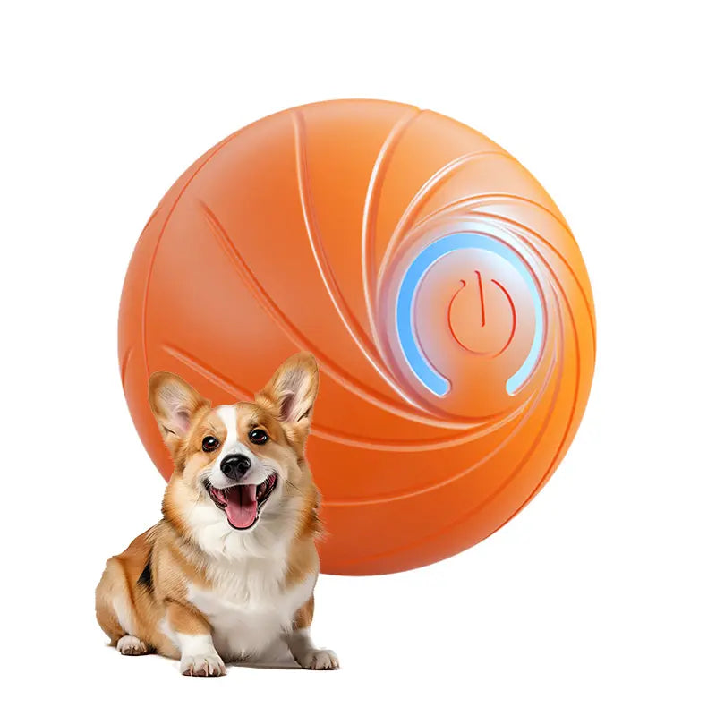 Rechargeable Interactive Dog Toy Ball - Durable Bouncing and Chew-Resistant Plush Ball with LED Light, Inflatable Water Bowl, and Self-Play Features for Small to Medium Dogs