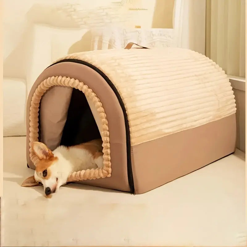 Super Large Pet House, Soft and Comfortable, Multi-Functional, Suitable for All Seasons, Integrated Design of Dog Bed and Cat Hole, Warm and Removable, Shaped Beds