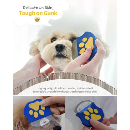 Pet Grooming Comb for Dogs and Cats - Mini Face Brush for Shedding Control and Flea Removal, Essential Pet Care Tool