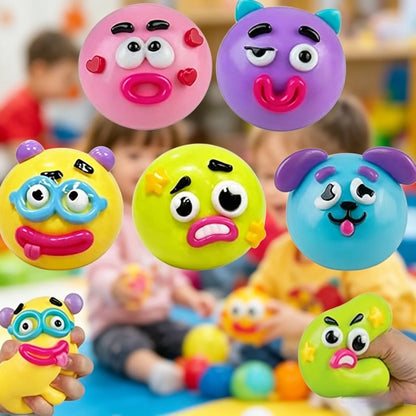 Smushers Squishy Cutie Toy - Multisensory Stress Relief Dog Face Swap Toy Made from Safe Maltose Material, Portable and Ideal for Anxiety Relief and Party Favors