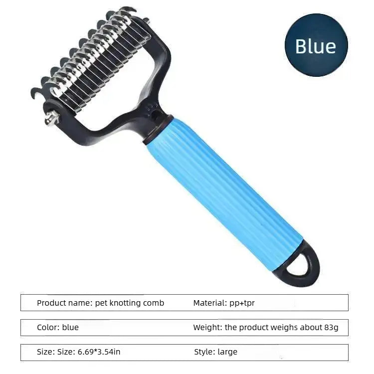 Professional Pet Grooming Tool - Universal Detangling Comb for Dogs with Stainless Steel Double-Sided Design for Effective Shedding and Matted Hair Management, Ideal for Daily Coat Maintenance.